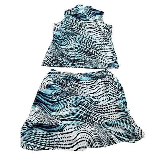 Tail Activewear 2PC Skort Set Womens Size Medium Golf Tennis Blue Green Golf - Picture 6 of 9